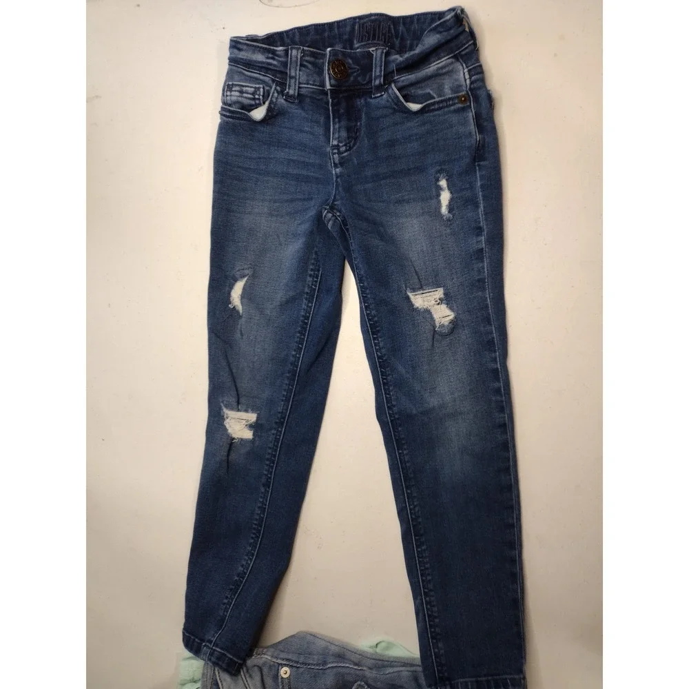 Girls Skinny Jeans Lot 3 Justice‎ Cherokee Celebrity Pink Blue Mint Size 7